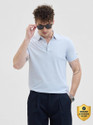 Snitch Solid Men Polo Neck Light Blue