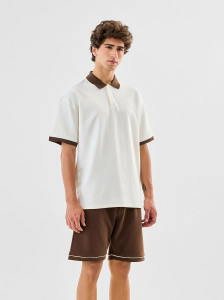 Snitch Solid Men Polo Neck White T-Shirt
