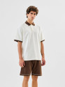 Snitch Solid Men Polo Neck White T-Shirt