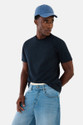 Snitch Solid Men Round Neck Navy Blue