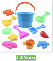 SNK Enterprise Beach Set Toy - Non-Toxic Plastic Sand Molding Kit for Kids