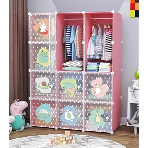 pink 12 door minimalist plastic kids39 collapsible wardrobe for clothes toys books