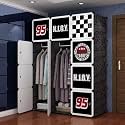 Plastic Soft Sheet 12 Door Wardrobe for Kids, Almirah for Kids, Cupboard for Kids, Baby Collapsible Wardrobe for Clothes Rack for Storage Clothes/Toy/Book in Bedroom Nursery