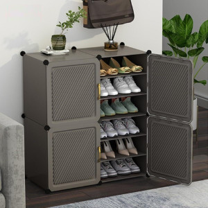 SNKR ESSENTIALS 12-Shelf-4-Door Plastic Cupboard Shoe Rack