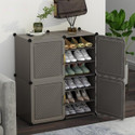 SNKR ESSENTIALS 12-Shelf-4-Door Plastic Cupboard Shoe Rack