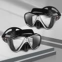 Snorkel Diving Mask Panoramic HD Swim Mask, Anti-Fog Scuba Diving Goggles,Tempered Glass Dive Mask Adult Youth Swim Goggles with Nose Cover for Diving, Snorkeling, Swimming