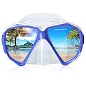 Snorkel Diving Mask Panoramic HD Swim Mask, Anti-Fog Scuba Diving Goggles,Tempered Glass Dive Mask Adult Youth Swim Goggles with Nose Cover for Diving, Snorkeling, Swimming