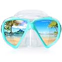 Snorkel Diving Mask Panoramic HD Swim Mask, Anti-Fog Scuba Diving Goggles,Tempered Glass Dive Mask Adult Youth Swim Goggles with Nose Cover for Diving, Snorkeling, Swimming