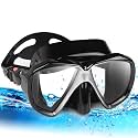 Snorkel Diving Mask Panoramic HD Swim Mask, Anti-Fog Scuba Diving Goggles,Tempered Glass Dive Mask Adult Youth Swim Goggles with Nose Cover for Diving, Snorkeling, Swimming
