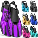 Snorkel Fins Diving Fins Adjustable Buckles Open Heel Swim Flippers Travel Size Short Swim Fins for Snorkeling Diving Swimming Adult Men Womens