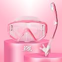 Snorkel Set Pano 3 Window Adult Snorkeling Gear, Professional Snorkel Goggles Anti-Fog Diving Mask, Anti-Leak Swim Goggles and Dry Top Snorkel for Diving, Snorkeling, Swimming