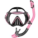 Snorkeling Gear for Adults, Snorkel Set Scuba Diving mask Dry-Top, Adult Swimming Goggles with Nose Cover, HD Tempered Glass Panoramic Anti-Leak Anti-Fog