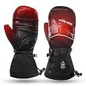SNOW DEER Heated Mittens for Men and Women Waterproof Ski Gloves with Touchscreen 7.4V 3000mAh Battery Gloves Electric Rechargeable Thermal Mittens for Hands Warm