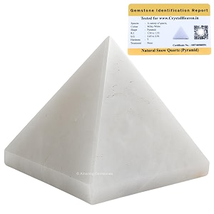 snow quartz pyramid - 1534 inch crystal pyramid for positive energy vastu reiki feng shui and chakra healing energy balancing