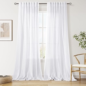 Nanspring Extra Long Linen Curtains 120 Inch