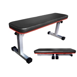 snowa foldable flat travel weight bench for multipurpose fitness exercise gym workout heavy duty bench for home amp pro gym fold to 6 inch high 42 inch silver weight limit 200 kg