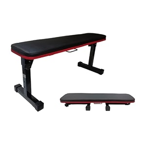 snowa foldable flat travel weight bench for multipurpose fitness exercise gym workout heavy duty bench for home amp pro gym fold to 6 inch high 42 inch black weight limit 200 kg