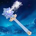 Snowflake Toy Wand with Mist, Light Up Wand with Melodies & Fairy Sounds, Magic Wand for Kids Girls Princess Cosplay Birthday Party Favors, Blue