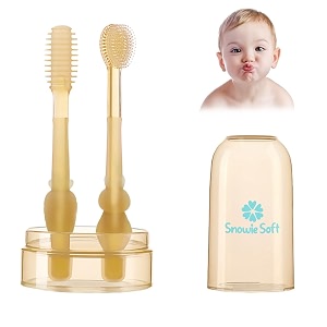 snowie soft baby oral cleaning brush 2 in 1 toothbrush tongue brush