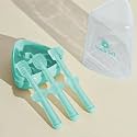 SNOWIE SOFT 3Pcs Silicone Baby Toothbrush Set, 0-18 Months, Tongue Cleaner