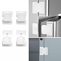 SNOWIE SOFT 4Pcs Cabinet Locks Safety Locks For Drawer Child-Proof Drawer Lock Anti-Pinch Self Adhesive Furniture Lock for,Cabinet Door Baby Safety Products Home,White