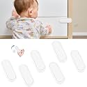 SNOWIE Soft 5 Pcs Baby Proofing Cabinet Drawer Locks Adhesive Easy Install