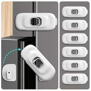 snowie soft 6pcs fridge locks drawer for kids cupboard and fridge white