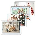 SNOWIE Soft® Baby Photo Frame Transparent Magnetic Refrigerator Photo Frame for 6'' Photoes Family Photo Holders for Home Decor, Pack of 4, 3.94''x6.1''