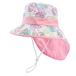snowie soft sun hat for girls aged 1-2 years old wide brim bucket beach hat with chin strap breathable mesh liner hats outdoor cute floral sun hats for kids girls