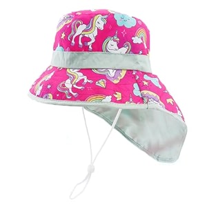 snowie soft sun hat for girls aged 1-2 years old wide brim bucket beach hat with chin strap breathable mesh liner hats outdoor cute floral sun hats for kids girls