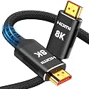 Snowkids 8K HDMI Cable 2.1 3.3FT 2-Pack Black, 48Gbps Ultra High Speed Cord