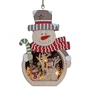 Snowman Christmas Ornaments, Wooden Snowman Decor Christmas Tree Snowman Hanging Ornaments, Table Hotel Window Decorations, Crafts Gifts for Xmas Party Decor