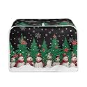 Snowmans Tree Christmas Toaster Cover Bread Maker Oven Dustproof Waterproof Microwave Oven Christmas Decor Compatible with Most 2-Slice Toasters