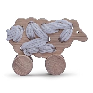 handcrafted wooden sheep lacing toy  animal lace up motor skills toys for toddlers 6 months amp above  ideal motor development and problem-solving in toddlers amp preschoolers