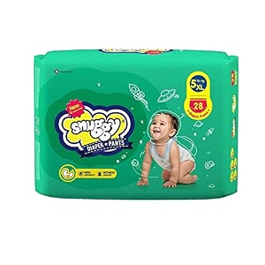 snuggy baby diaper pants extra large 28 count pack of 1 13-17 kgs rapid absorption anti - bacterial