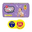 Snuggy Baby Diaper Pants Large 34 Count (Pack of 1), 9-13 kgs, Rapid Absorption, Anti - Bacterial