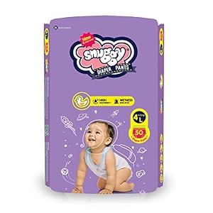 snuggy baby diaper pants large 50 count pack of 1 9-13 kgs rapid absorption anti - bacterial