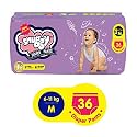 Snuggy Baby Diaper Pants Medium 36 Count (Pack of 1), 6-11 kgs, Rapid Absorption, Anti - Bacterial
