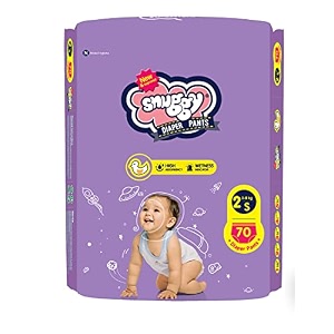 snuggy baby diaper pants small 70 count pack of 1 3-8 kgs rapid absorption anti - bacterial