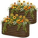 SnugNiture Galvanized Steel Raised Garden Bed Kit - 2 Pack 4x2x2 ft Metal Planter Box for Vegetables, Flowers, Herbs | Easy Assembly, Open Bottom Design for Optimal Drainage