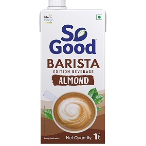 so good plant based almond barista edition beverage 1 l  lactose free  gluten free  no preservatives  zero cholesterol  dairy free rich creamy frothy for that perfect cup of coffeeteasmoothies