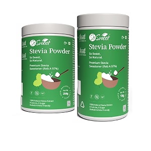 so sweet stevia powder 100 natural sweetener - sugar free pack of 2 1kg amp 250gm