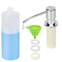 Soap Dispenser for Kitchen Sink Black Built in Soap Dispenser Pump Dish Liquid Countertop with Bottle