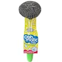 Easy Do Soap Dispensing Scrubber, Dish Brush, Yellow, Nylon Bristles, Stainless Steel Handle &amp; Head, 1 Count