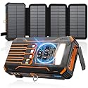 SOARAISE Solar Power Bank 48000mAh Wireless Portable Charger with 4 Cables