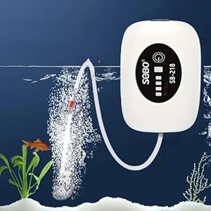 sobo sb series single outlet aquarium battery air pump rechargeable and portable large battery capacity for aquariums outdoor fishing and power cut sb-218