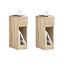 SoBuy Narrow Nightstand Set of 2  for Bedroom, Dorm