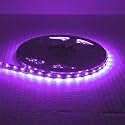 SOCAL-LED LIGHTING 5M 16.4ft Flexible LED Strip High Power Bright 300 SMD 5050 with Double Side Tape, IP65 Waterproof, Cuttable, Black PCB (Purple)