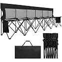 Soccer Bench- Folding Team Bench Soccer 6 Seats with Mesh,Black