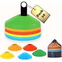Soccer Cones 100/50/25 Pack with Carry Bag & Holder Five Colors | Agility Disc Cones Set for Training | Sports Practice Equipment for Soccer, Football, Basketball, Coaching & Speed